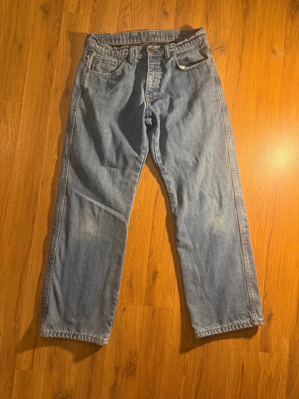 Smith's Workwear Flannel Lined Jeans Men's 33x32 Blue Denim Insulated Pants
